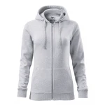Sudadera MALFINI Trendy Zipper mujer con capucha y cremallera, corte entallado, lista para personalizar con logo