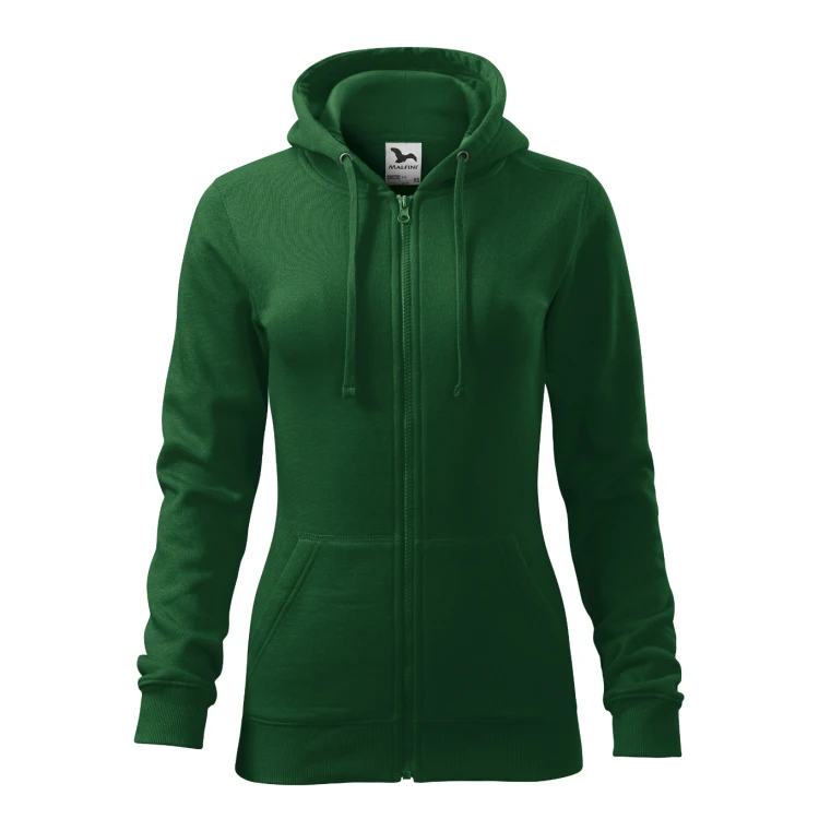 Sudadera MALFINI Trendy Zipper mujer con capucha y cremallera, corte entallado, lista para personalizar con logo