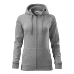 Sudadera MALFINI Trendy Zipper mujer con capucha y cremallera, corte entallado, lista para personalizar con logo