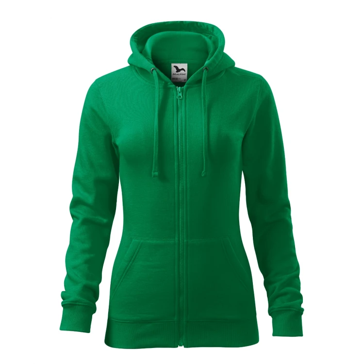 Sudadera MALFINI Trendy Zipper mujer con capucha y cremallera, corte entallado, lista para personalizar con logo
