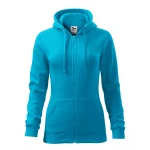 Sudadera MALFINI Trendy Zipper mujer con capucha y cremallera, corte entallado, lista para personalizar con logo