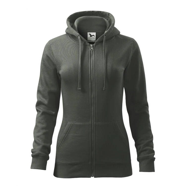 Sudadera MALFINI Trendy Zipper mujer con capucha y cremallera, corte entallado, lista para personalizar con logo
