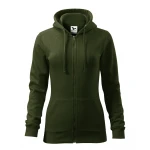 Sudadera MALFINI Trendy Zipper mujer con capucha y cremallera, corte entallado, lista para personalizar con logo
