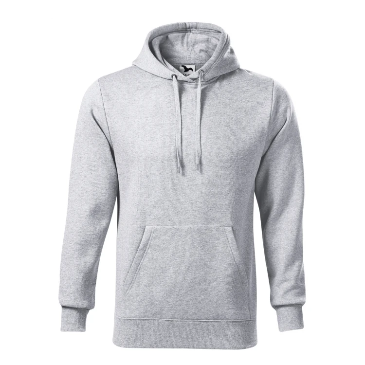 Sudadera gris con capucha MALFINI mod. Cape, bolsillo canguro, personalizable con logo