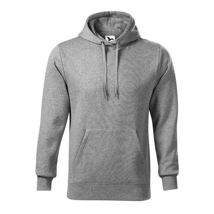 Sudadera gris con capucha MALFINI mod. Cape, bolsillo canguro, personalizable con logo