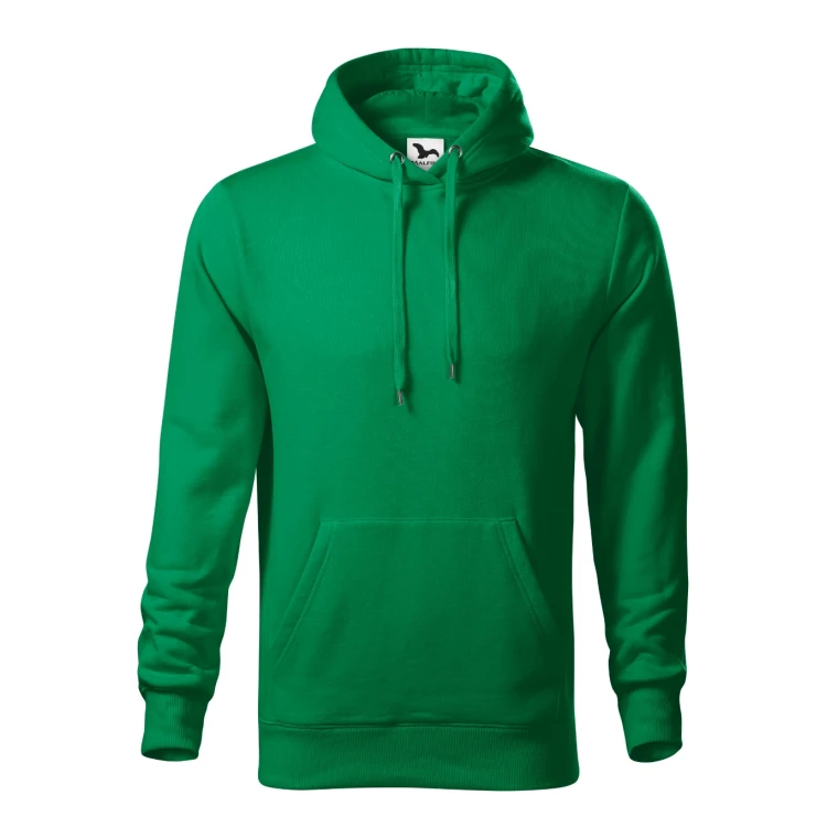 Sudadera gris con capucha MALFINI mod. Cape, bolsillo canguro, personalizable con logo