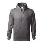 Sudadera gris con capucha MALFINI mod. Cape, bolsillo canguro, personalizable con logo