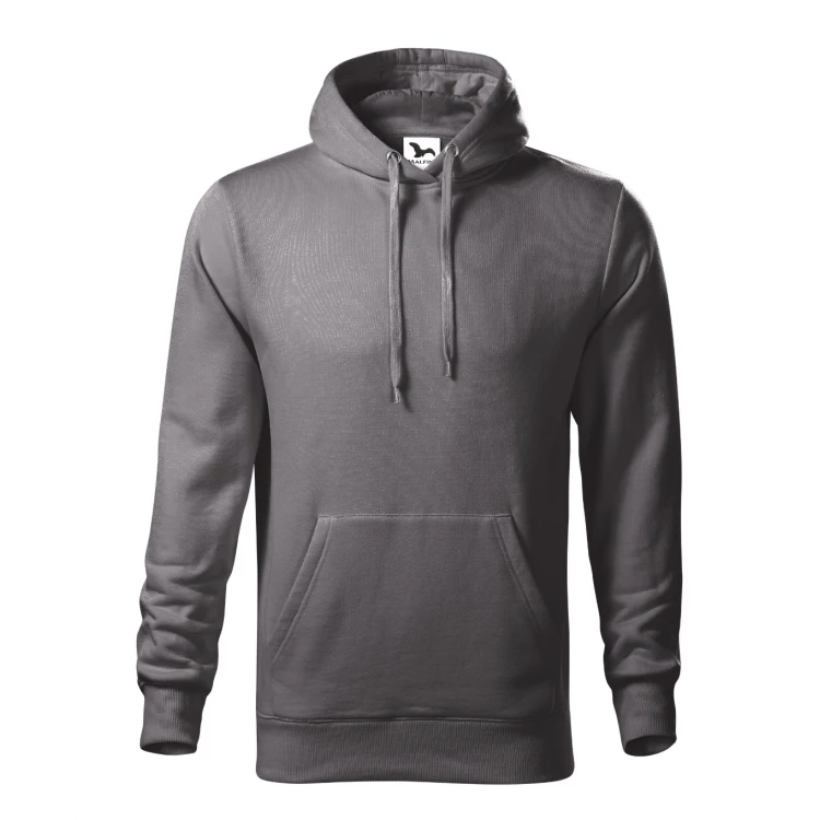 Sudadera gris con capucha MALFINI mod. Cape, bolsillo canguro, personalizable con logo