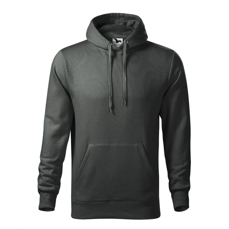 Sudadera gris con capucha MALFINI mod. Cape, bolsillo canguro, personalizable con logo