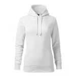 Sudadera mujer MALFINI mod. Cape con capucha y bolsillo frontal, en algodón-poliéster gris, lista para personalizar con logo empresarial