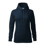 Sudadera mujer MALFINI mod. Cape con capucha y bolsillo frontal, en algodón-poliéster gris, lista para personalizar con logo empresarial