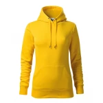 Sudadera mujer MALFINI mod. Cape con capucha y bolsillo frontal, en algodón-poliéster gris, lista para personalizar con logo empresarial