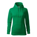 Sudadera mujer MALFINI mod. Cape con capucha y bolsillo frontal, en algodón-poliéster gris, lista para personalizar con logo empresarial