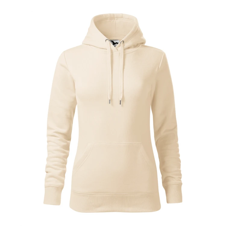 Sudadera mujer MALFINI mod. Cape con capucha y bolsillo frontal, en algodón-poliéster gris, lista para personalizar con logo empresarial