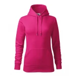 Sudadera mujer MALFINI mod. Cape con capucha y bolsillo frontal, en algodón-poliéster gris, lista para personalizar con logo empresarial