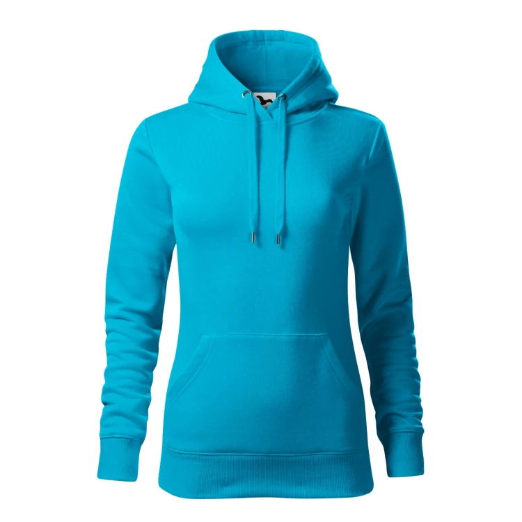 Sudadera mujer MALFINI mod. Cape con capucha y bolsillo frontal, en algodón-poliéster gris, lista para personalizar con logo empresarial