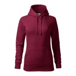 Sudadera mujer MALFINI mod. Cape con capucha y bolsillo frontal, en algodón-poliéster gris, lista para personalizar con logo empresarial