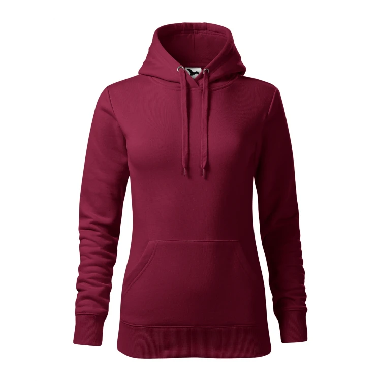 Sudadera mujer MALFINI mod. Cape con capucha y bolsillo frontal, en algodón-poliéster gris, lista para personalizar con logo empresarial