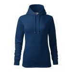 Sudadera mujer MALFINI mod. Cape con capucha y bolsillo frontal, en algodón-poliéster gris, lista para personalizar con logo empresarial