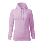 Sudadera mujer MALFINI mod. Cape con capucha y bolsillo frontal, en algodón-poliéster gris, lista para personalizar con logo empresarial