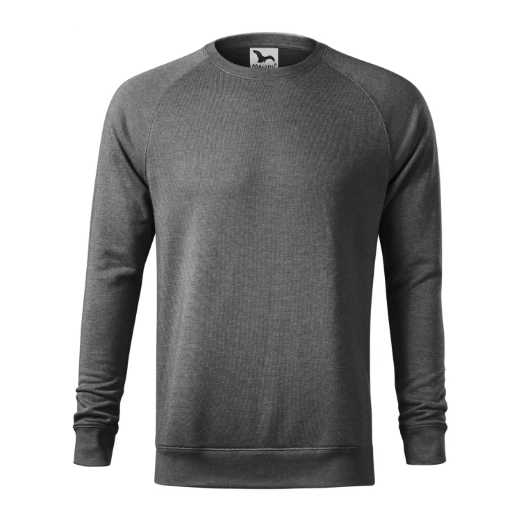 Sudadera cuello redondo con mangas raglán en mezcla algodón-poliéster, vista frontal, lista para personalizar con logo
