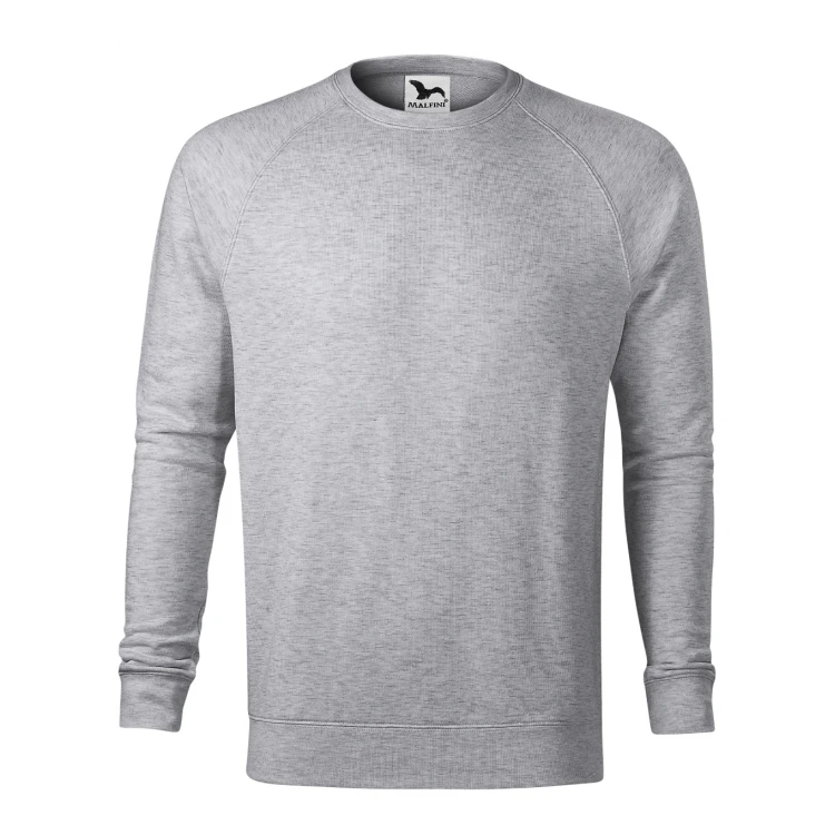 Sudadera cuello redondo con mangas raglán en mezcla algodón-poliéster, vista frontal, lista para personalizar con logo