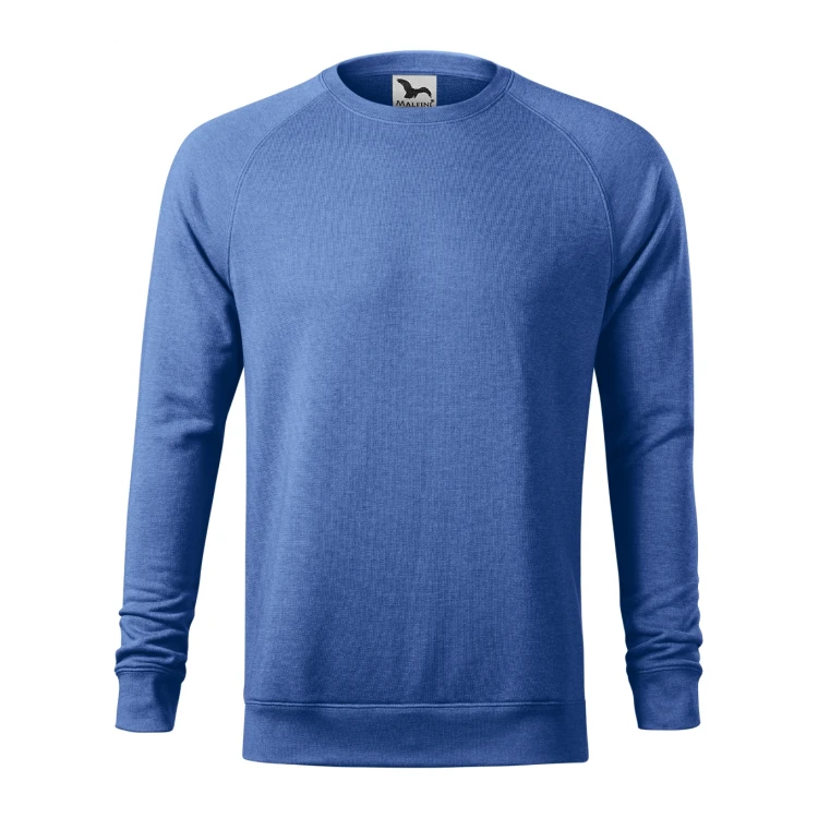 Sudadera cuello redondo con mangas raglán en mezcla algodón-poliéster, vista frontal, lista para personalizar con logo