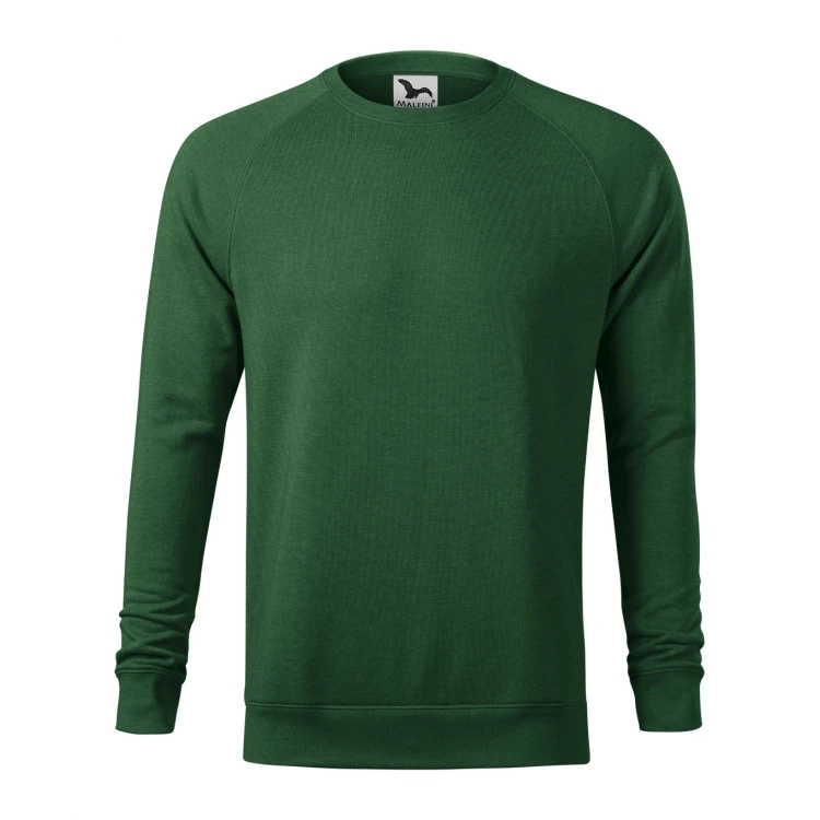 Sudadera cuello redondo con mangas raglán en mezcla algodón-poliéster, vista frontal, lista para personalizar con logo