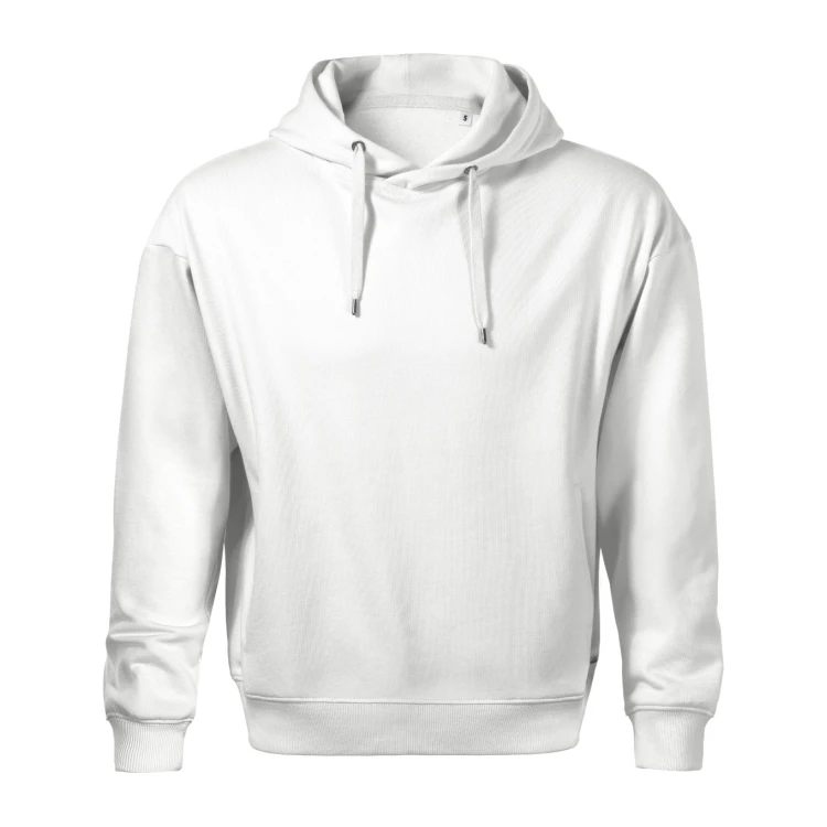 Sudadera con capucha MALFINI Moon en algodón-poliéster con forro peinado y bolsillos canguro, personalizable con logo