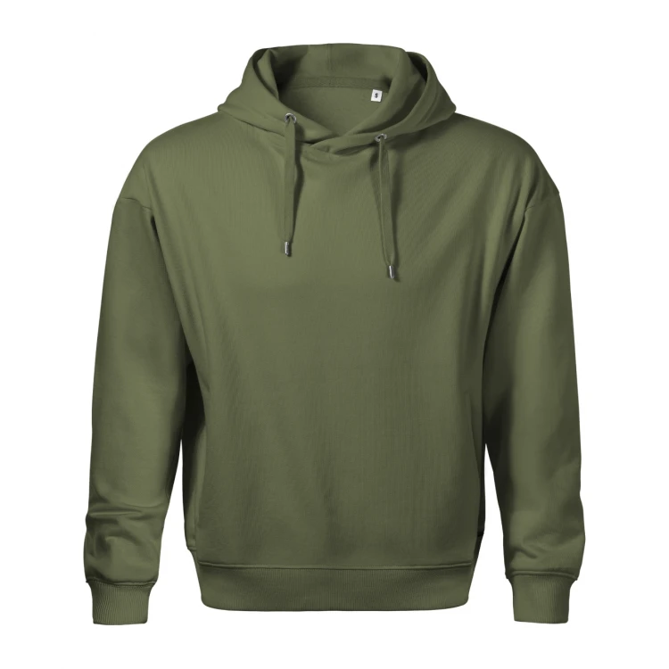 Sudadera con capucha MALFINI Moon en algodón-poliéster con forro peinado y bolsillos canguro, personalizable con logo