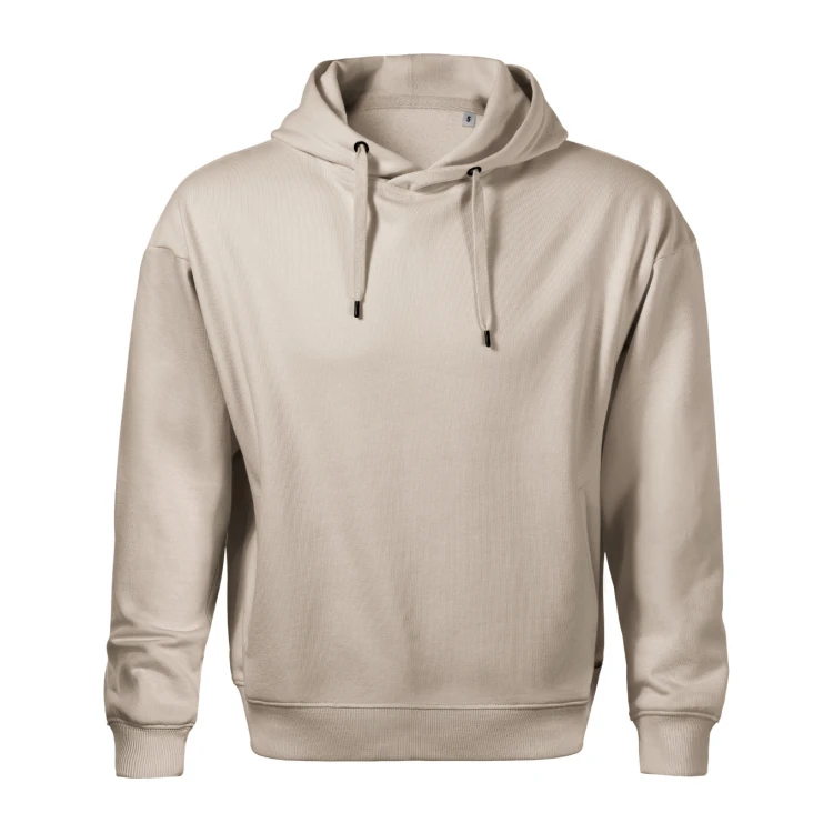 Sudadera con capucha MALFINI Moon en algodón-poliéster con forro peinado y bolsillos canguro, personalizable con logo