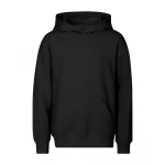 Sudadera infantil con capucha y bolsillo canguro en algodón poliéster, vista frontal, lista para personalizar con logo