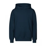 Sudadera infantil con capucha y bolsillo canguro en algodón poliéster, vista frontal, lista para personalizar con logo