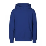Sudadera infantil con capucha y bolsillo canguro en algodón poliéster, vista frontal, lista para personalizar con logo