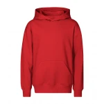 Sudadera infantil con capucha y bolsillo canguro en algodón poliéster, vista frontal, lista para personalizar con logo