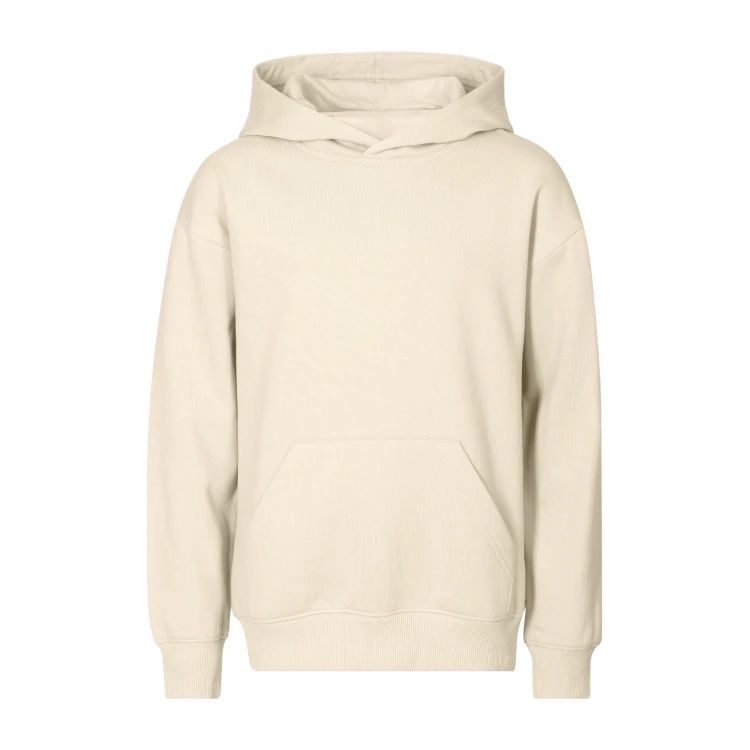 Sudadera infantil con capucha y bolsillo canguro en algodón poliéster, vista frontal, lista para personalizar con logo
