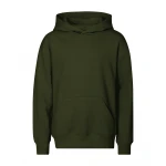 Sudadera infantil con capucha y bolsillo canguro en algodón poliéster, vista frontal, lista para personalizar con logo