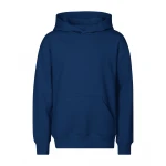 Sudadera infantil con capucha y bolsillo canguro en algodón poliéster, vista frontal, lista para personalizar con logo