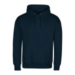 Sudadera con capucha y bolsillo tipo riñonera en algodón orgánico GOTS, lista para personalizar con logo