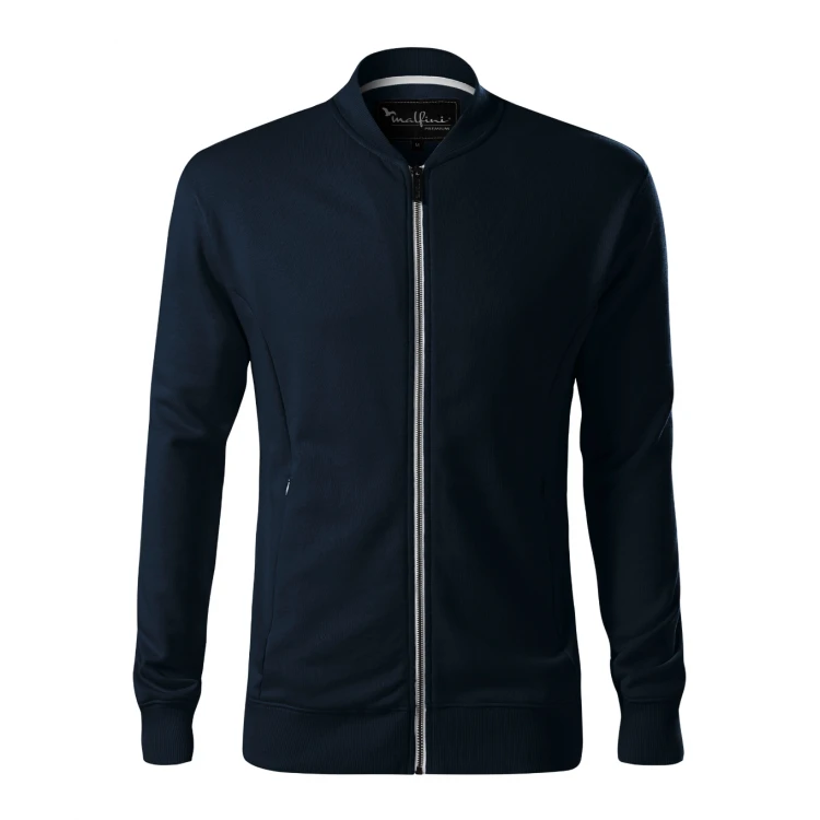Sudadera estilo bomber MALFINI en algodón con cremallera metálica, vista frontal, disponible para personalizar con logo
