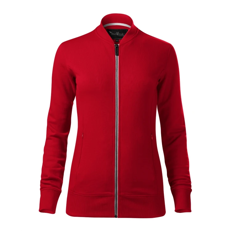 Sudadera mujer MALFINI Bomber en algodón, vista frontal, personalizable con logo