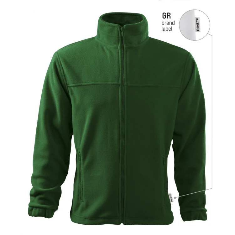 Chaqueta de forro polar para hombre RIMECK Jacket gris con cremallera integral, vista frontal