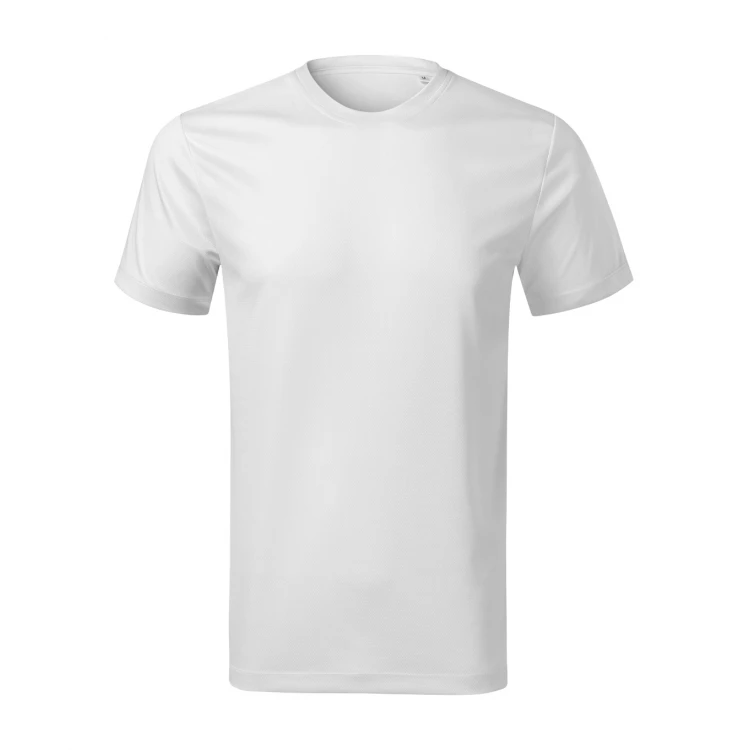 Grey MALFINI Zoom men's t-shirt front view, recycled polyester 140 g/m²