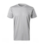 Grey MALFINI Zoom men's t-shirt front view, recycled polyester 140 g/m²