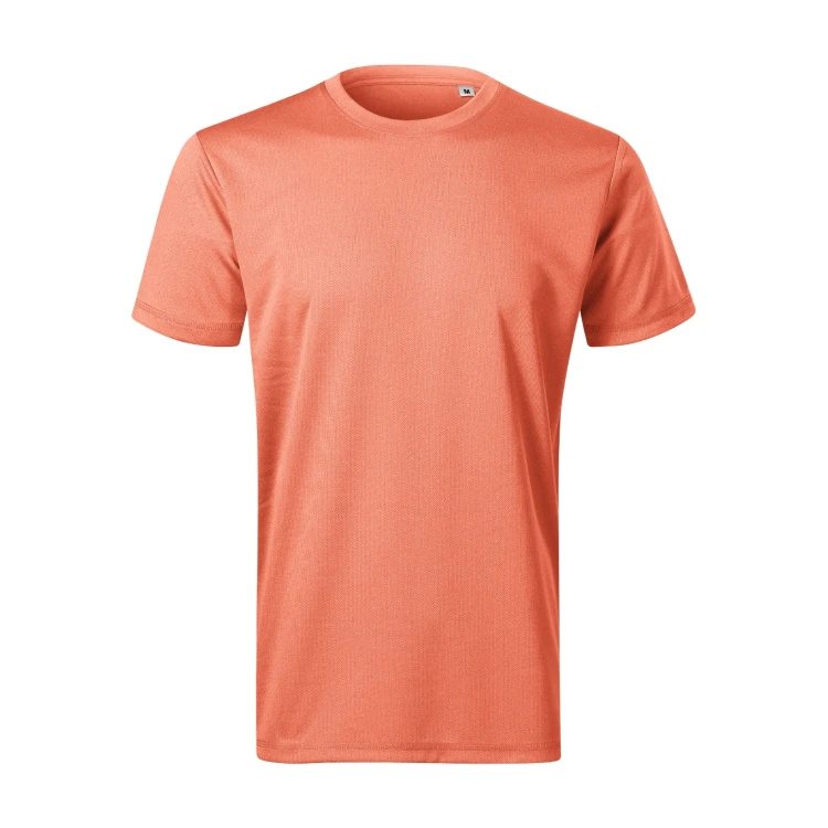 Grey MALFINI Zoom men's t-shirt front view, recycled polyester 140 g/m²