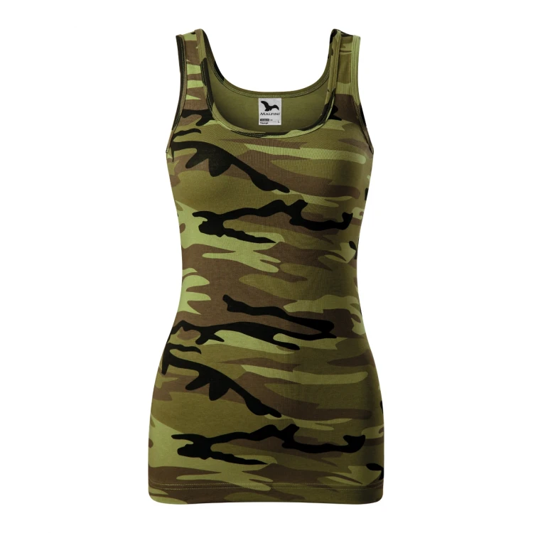 MALFINI women's tank top Camo Triumph in elasticated cotton, front view, ready to personalise with logo