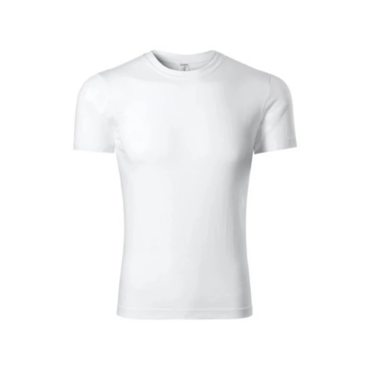 Camiseta infantil PICCOLIO mod. Pelican en algodón blanco, vista frontal, personalizable con logo