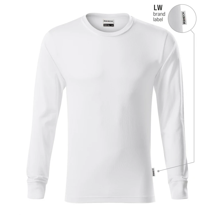 Langarm-T-Shirt RIMECK Resist LS aus Baumwolle zum Personalisieren mit Firmenlogo