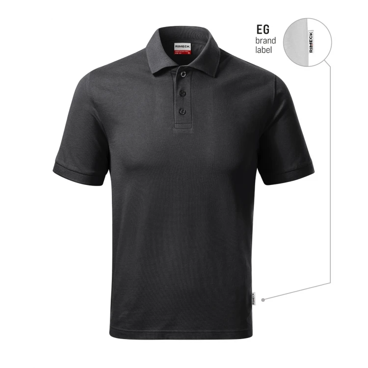 Polo RIMECK Resist Heavy in cotone 100% con colletto e bottoni, disponibile in assortimento di colori