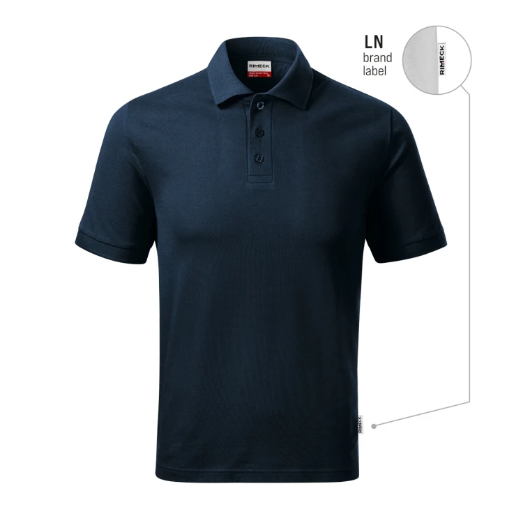 Polo RIMECK Resist Heavy in cotone 100% con colletto e bottoni, disponibile in assortimento di colori